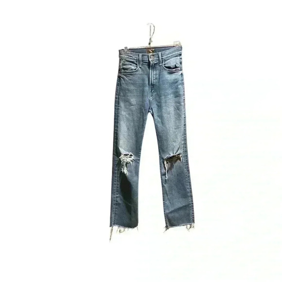 New MOTHER High Waisted Rider Ankle Fray in Wash Party Like A Pirate Size US 25 - Picture 6 of 15